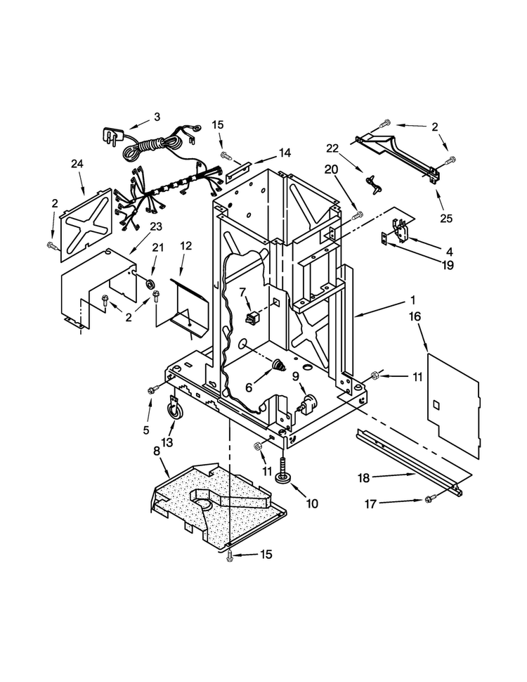 Frame Parts Diagram and Parts List for GX900QPPS5  Whirlpool Trash Compactor