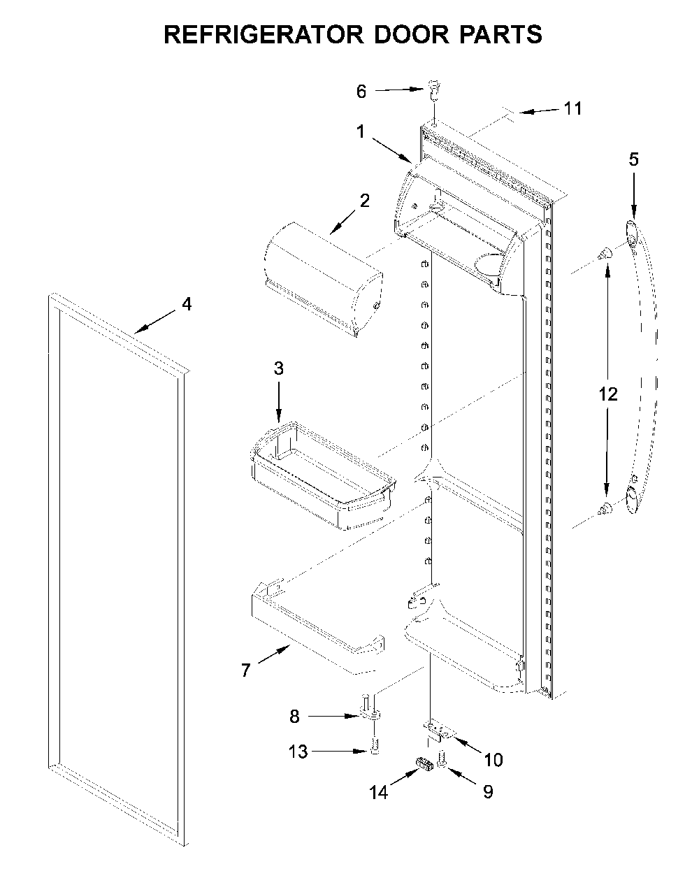 Refrigerator door parts Diagram and Parts List for WRS335SDHM03  Whirlpool Refrigerator