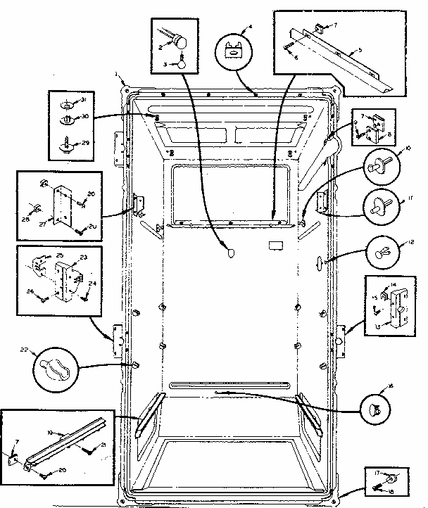 Refrigerator Liner Parts Diagram and Parts List for 106M12H-F  Kenmore Refrigerator