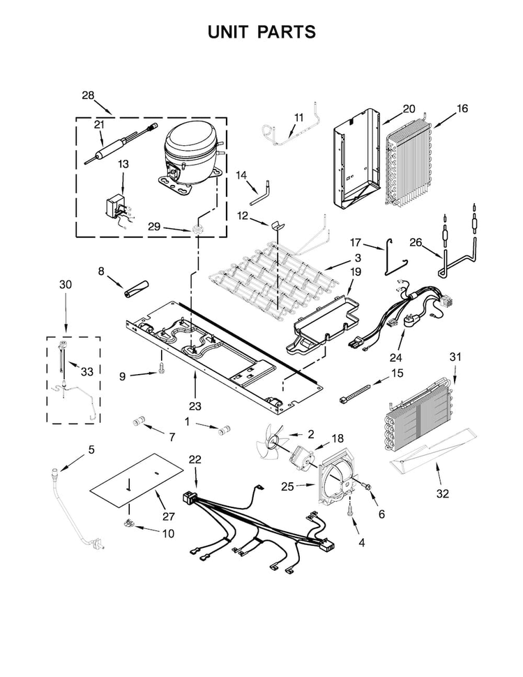 Unit Parts Diagram and Parts List for KRSC503ESS00  KitchenAid Refrigerator