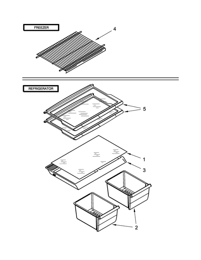 Shelf Parts Diagram and Parts List for WRT314TFDB01  Whirlpool Refrigerator