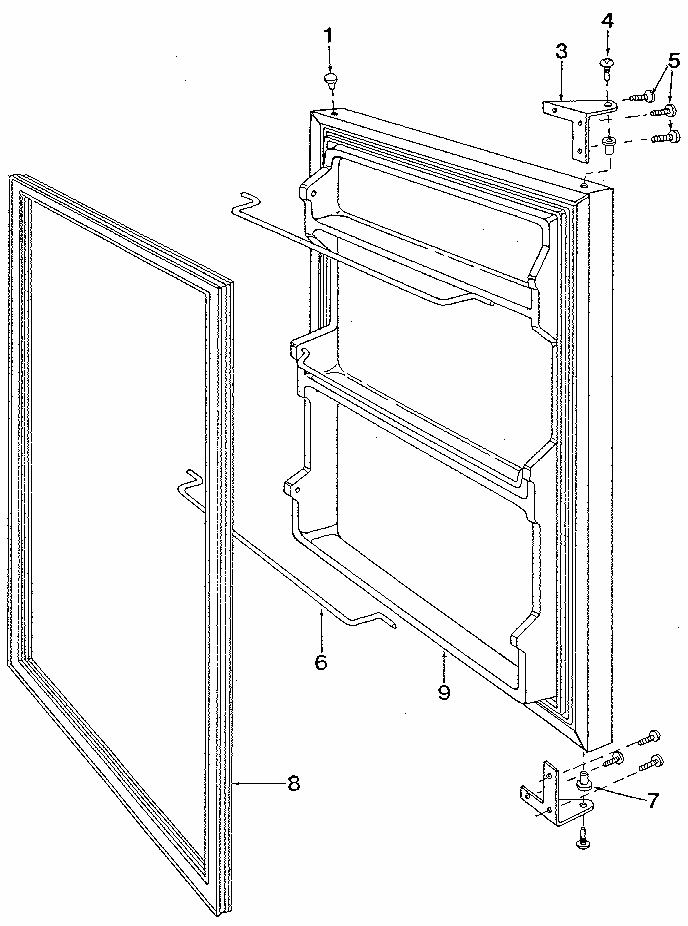 Door Diagram and Parts List for 6EAR  Whirlpool Refrigerator