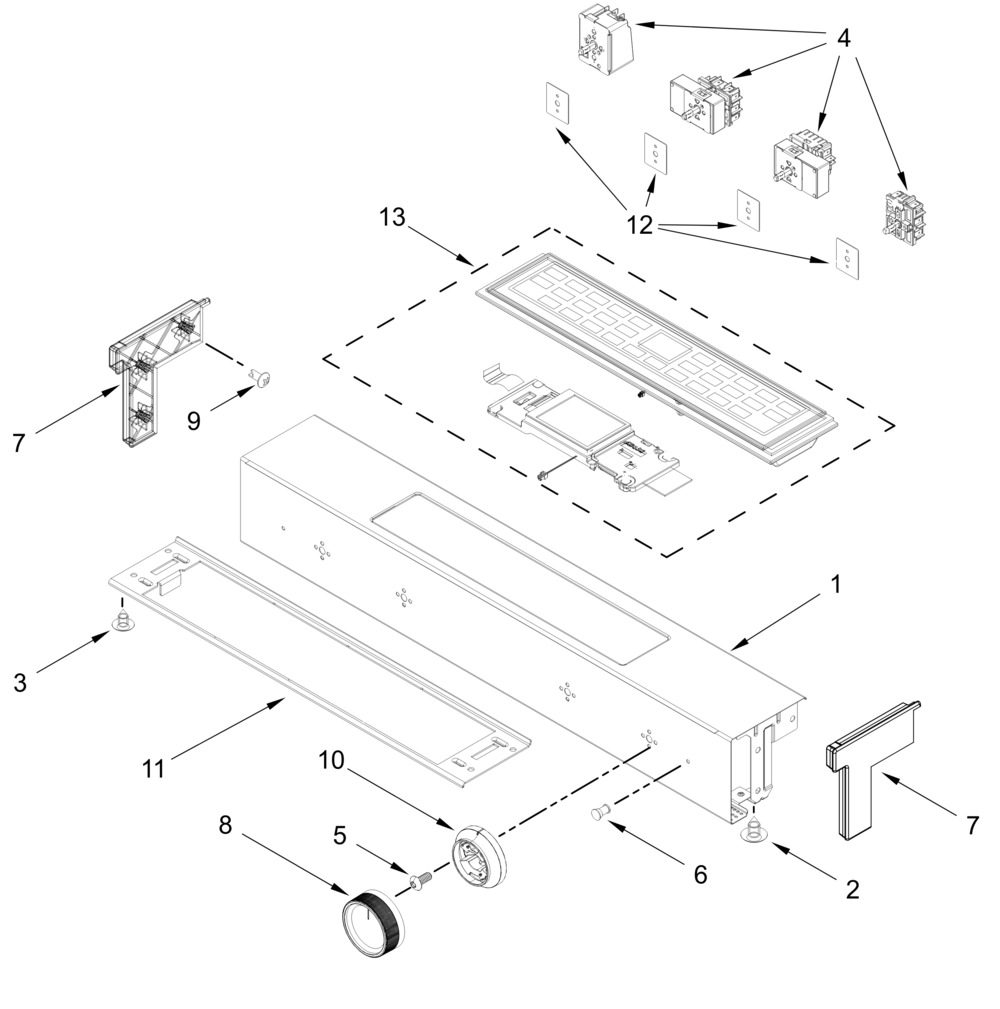 Control Panel Parts Diagram and Parts List for YKSES530SPS0  Whirlpool Range