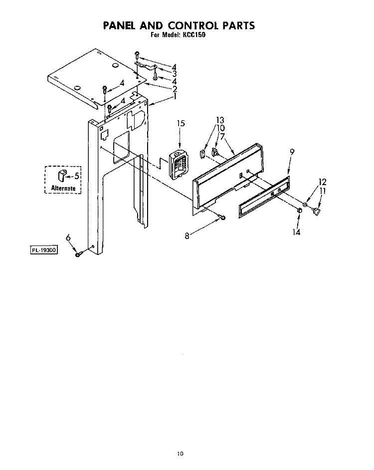 PANEL AND CONTROL (KCC150) Diagram and Parts List for KCC150  KitchenAid Trash Compactor