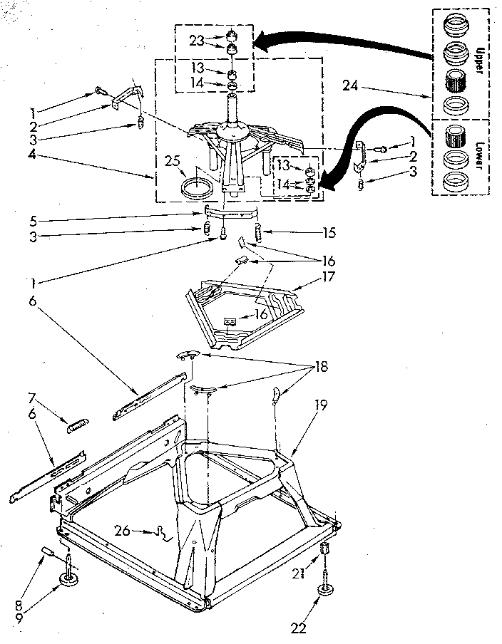 Machine Base Diagram and Parts List for LA5580XSN3  Whirlpool Washer