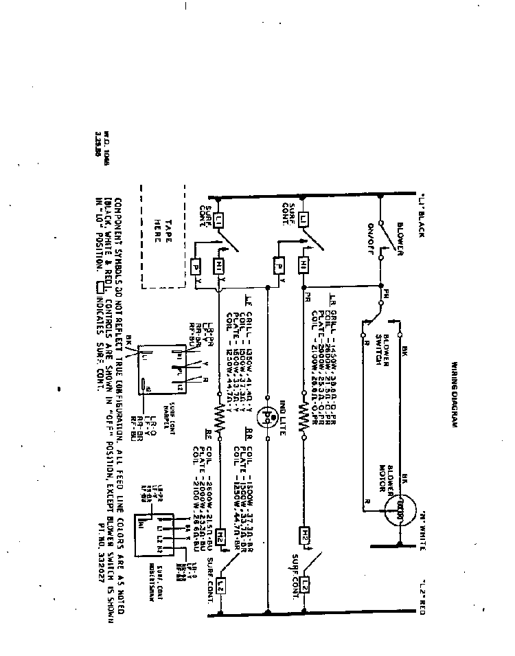 Wiring Diagram Diagram and Parts List for N3357*0  Roper Range