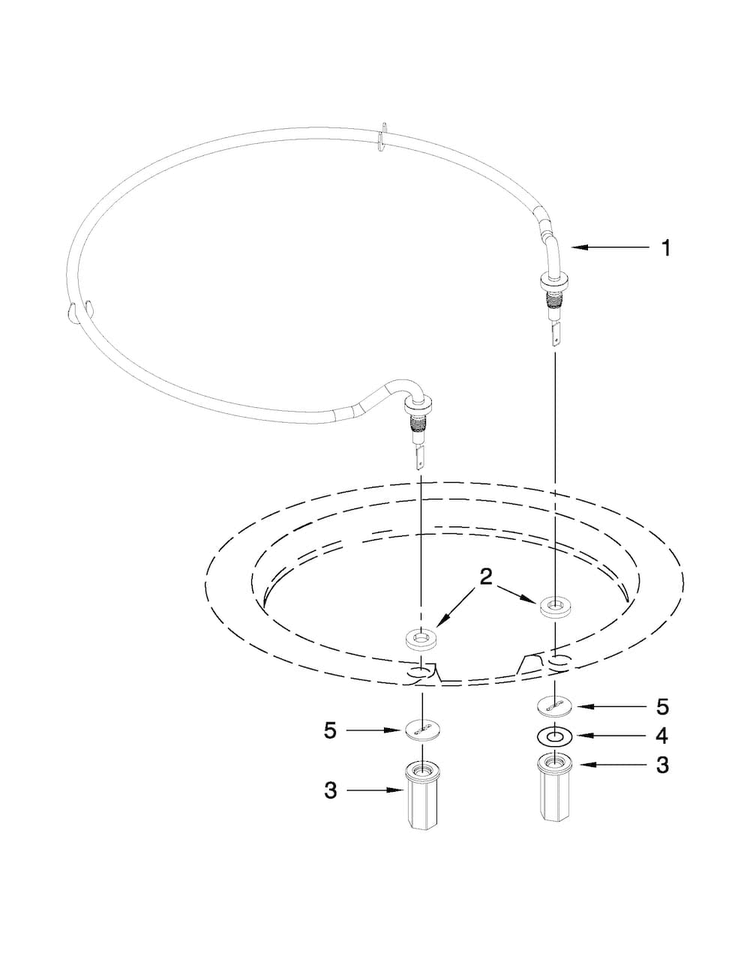 Heater Parts Diagram and Parts List for KUDC10FXBL7  KitchenAid Dishwasher