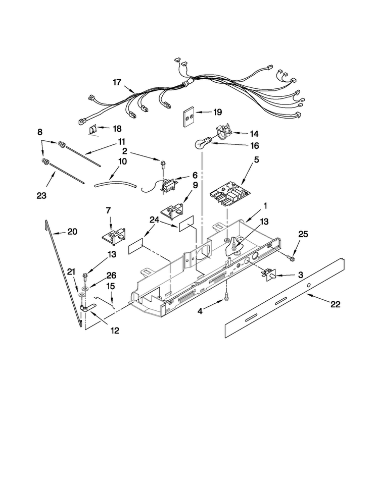 Control Parts Diagram and Parts List for 10640263011  Kenmore Refrigerator