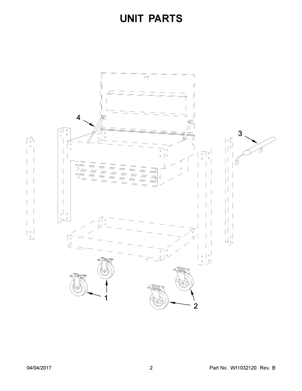 Unit Parts Diagram and Parts List for GAMT28KDFG0  Whirlpool Cabinet