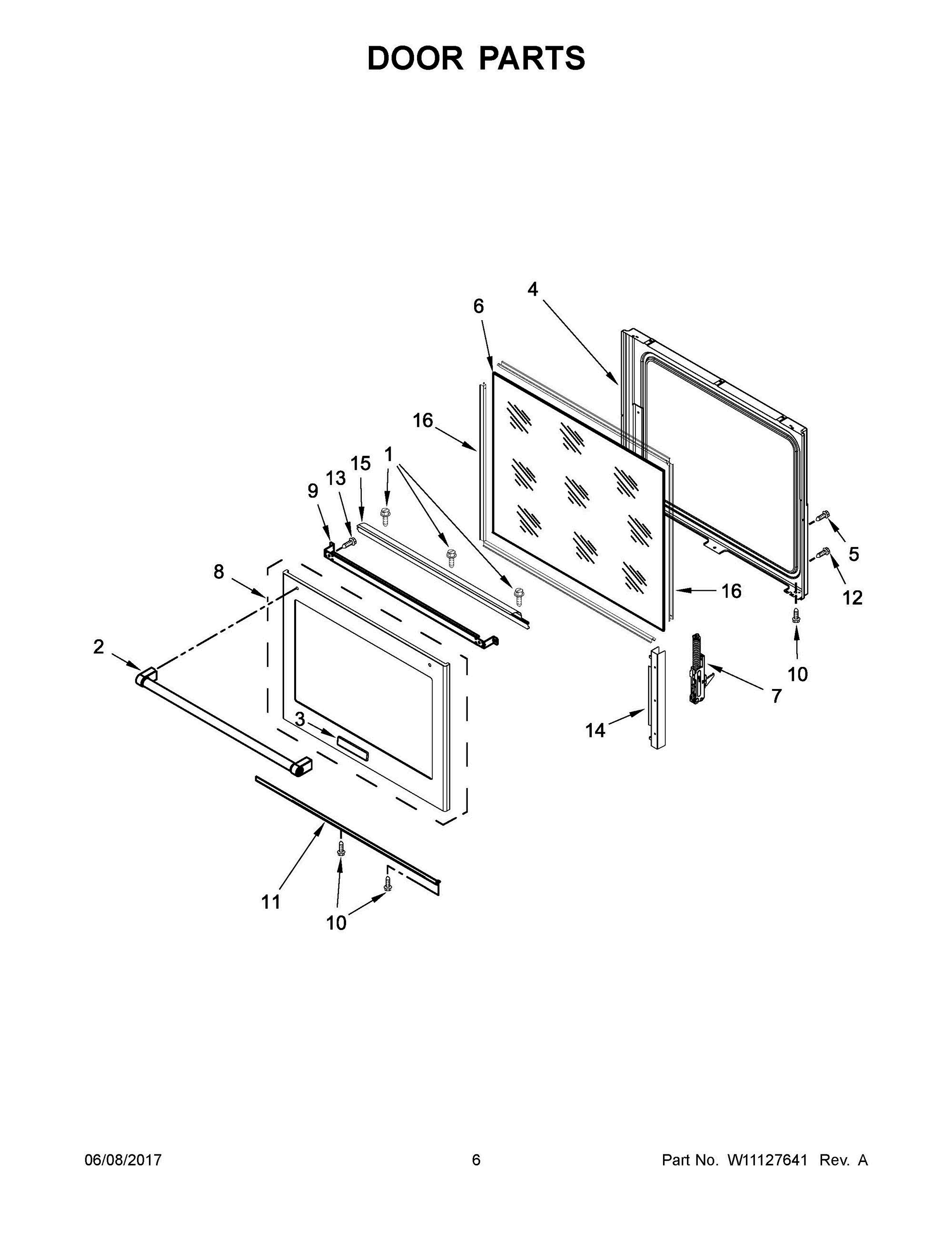 04 - DOOR PARTS Diagram and Parts List for KSEB900ESS2  Whirlpool Range