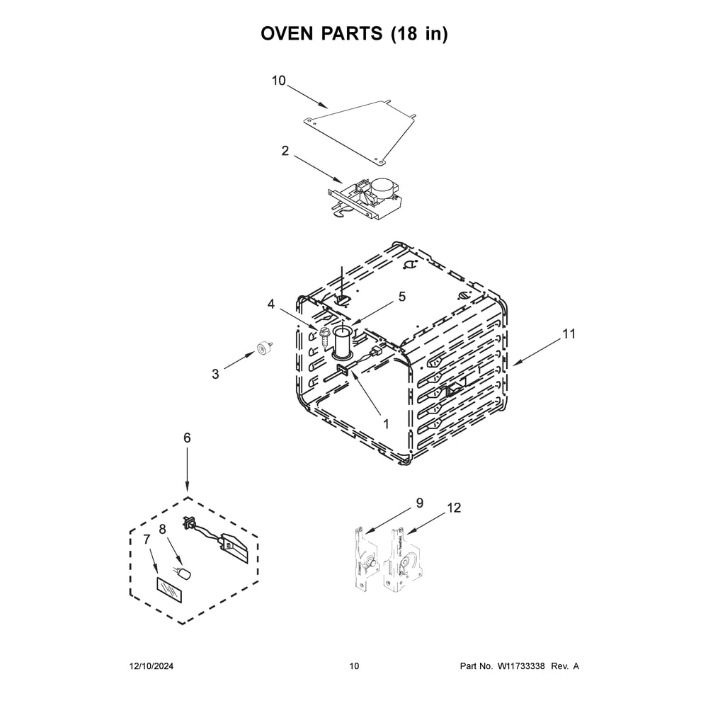 Oven Parts (18 In) Diagram and Parts List for KFDC558JMH03  KitchenAid Range