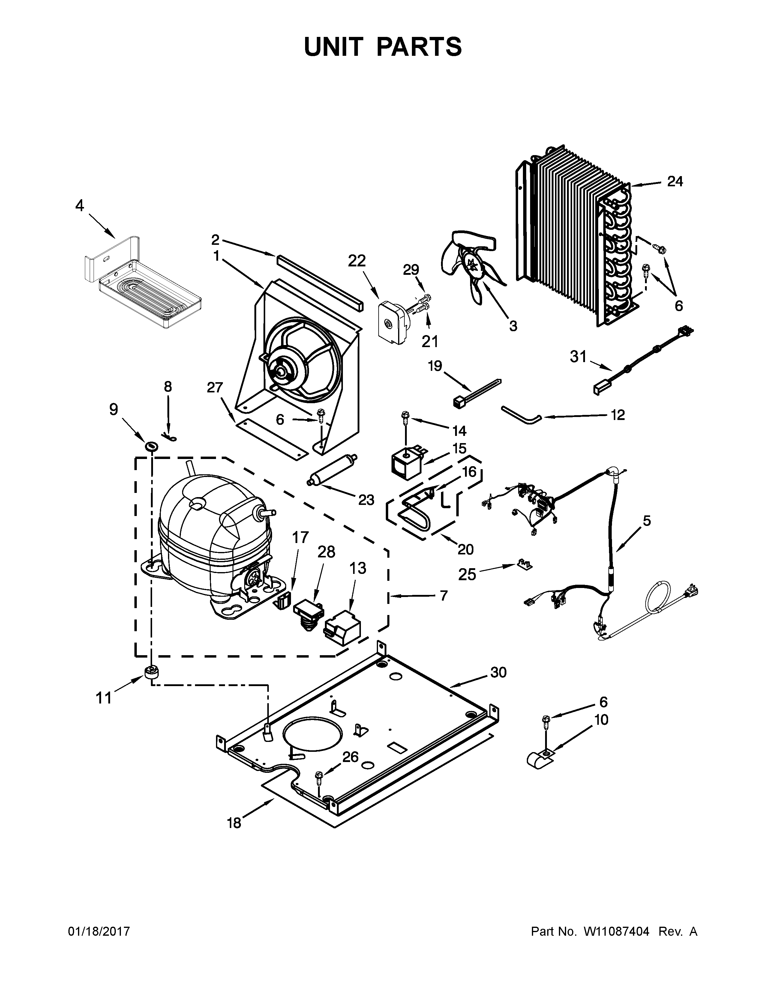 Unit Parts Diagram and Parts List for 10689553102  Kenmore Ice Maker