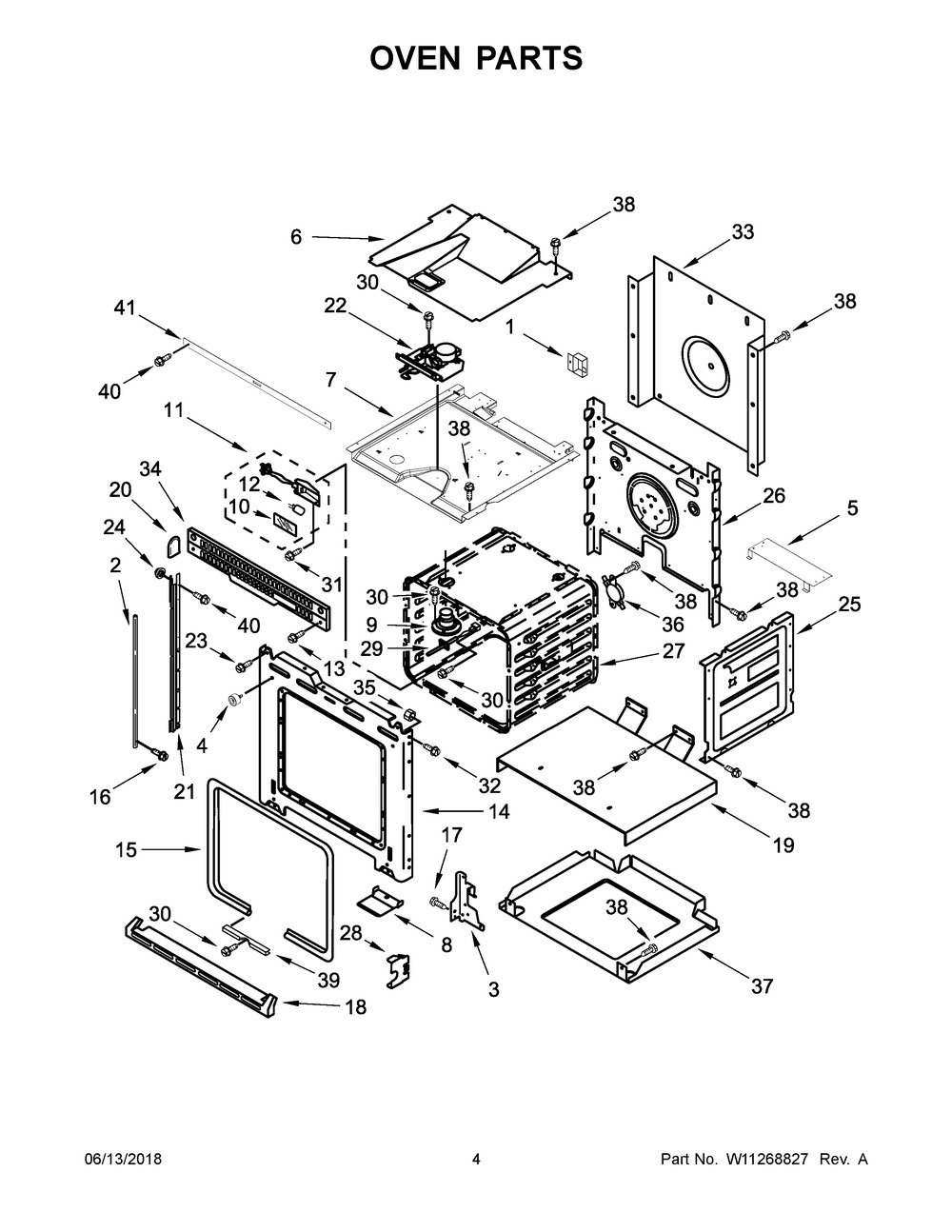 Oven Parts Diagram and Parts List for KODC304EBL01  Whirlpool Wall Oven