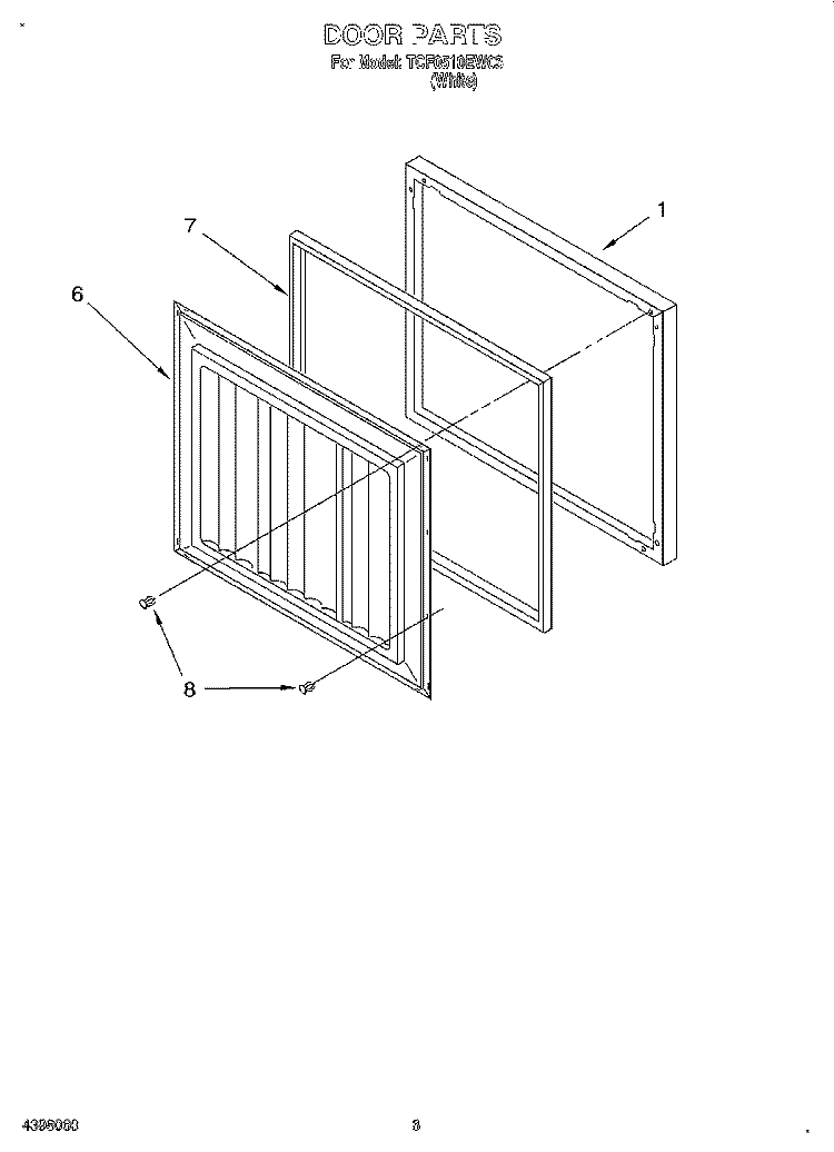 SECTION Diagram and Parts List for TCF0510EW03  Whirlpool Freezer
