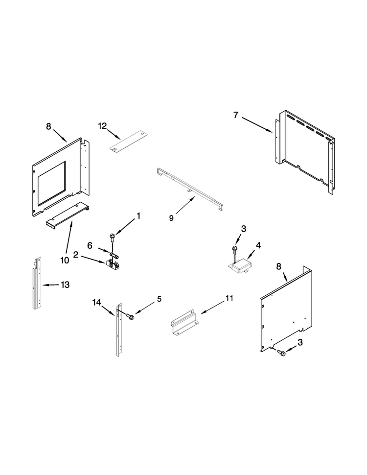 Top Venting Parts Diagram and Parts List for WOC54EC7AS02  Whirlpool Microwave