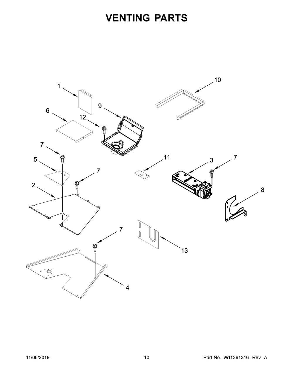 Venting Parts Diagram and Parts List for KFGC500JAV00  Whirlpool Range