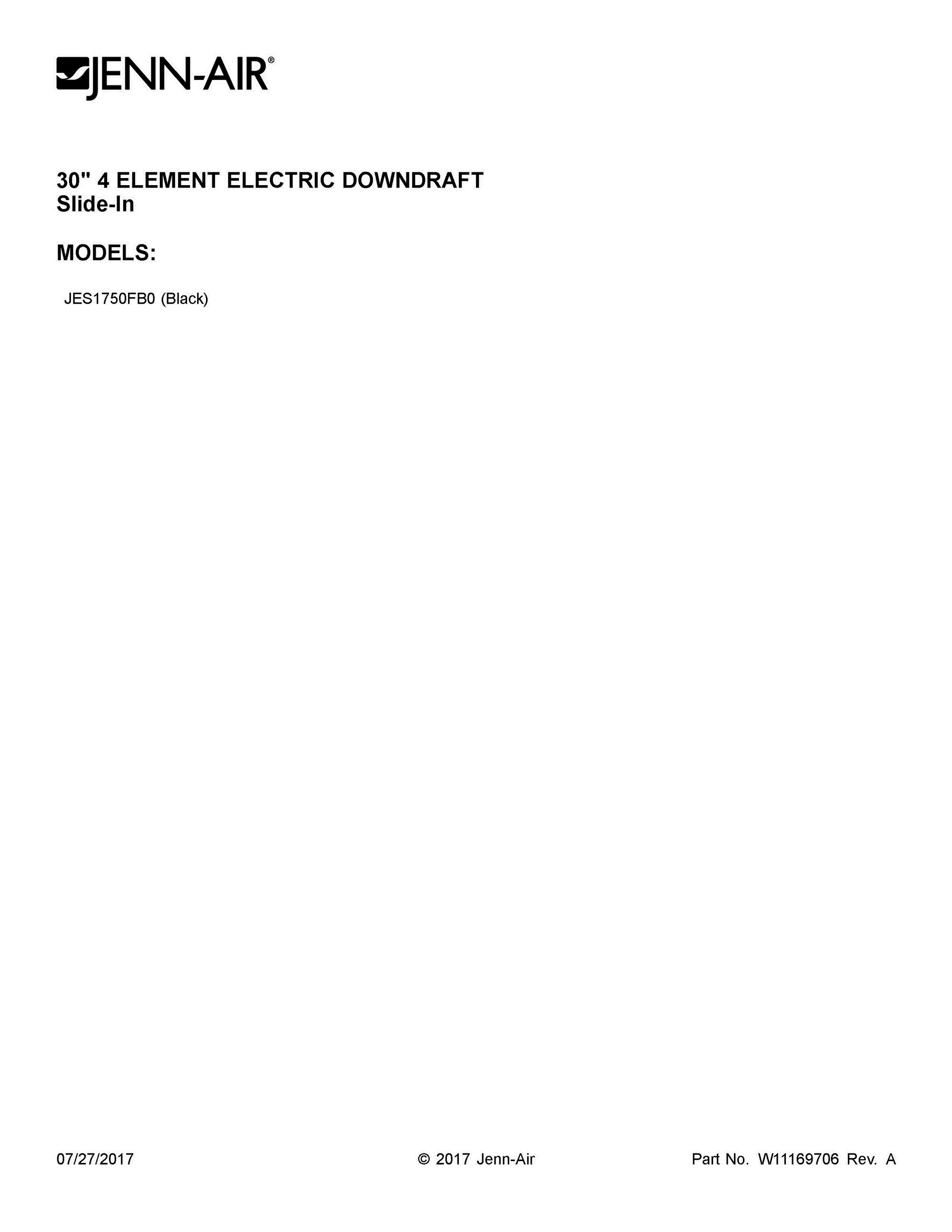 01 - COVER SHEET Diagram and Parts List for JES1750FB0  Whirlpool Range