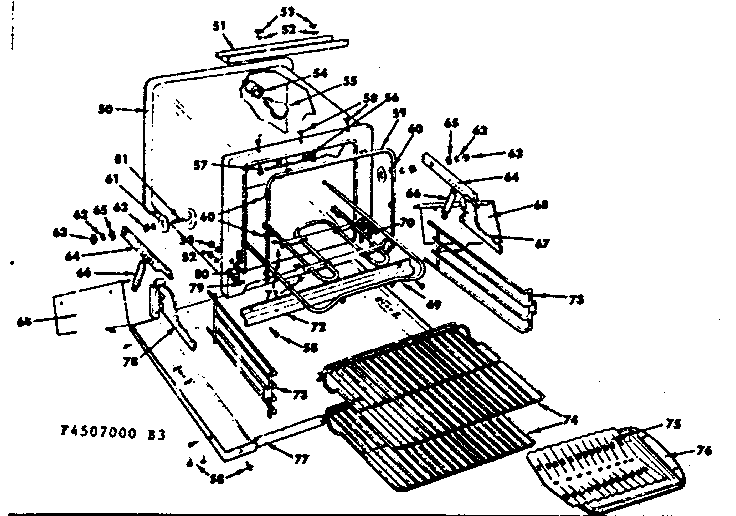 Oven Parts Diagram and Parts List for 1554507000  Kenmore Range