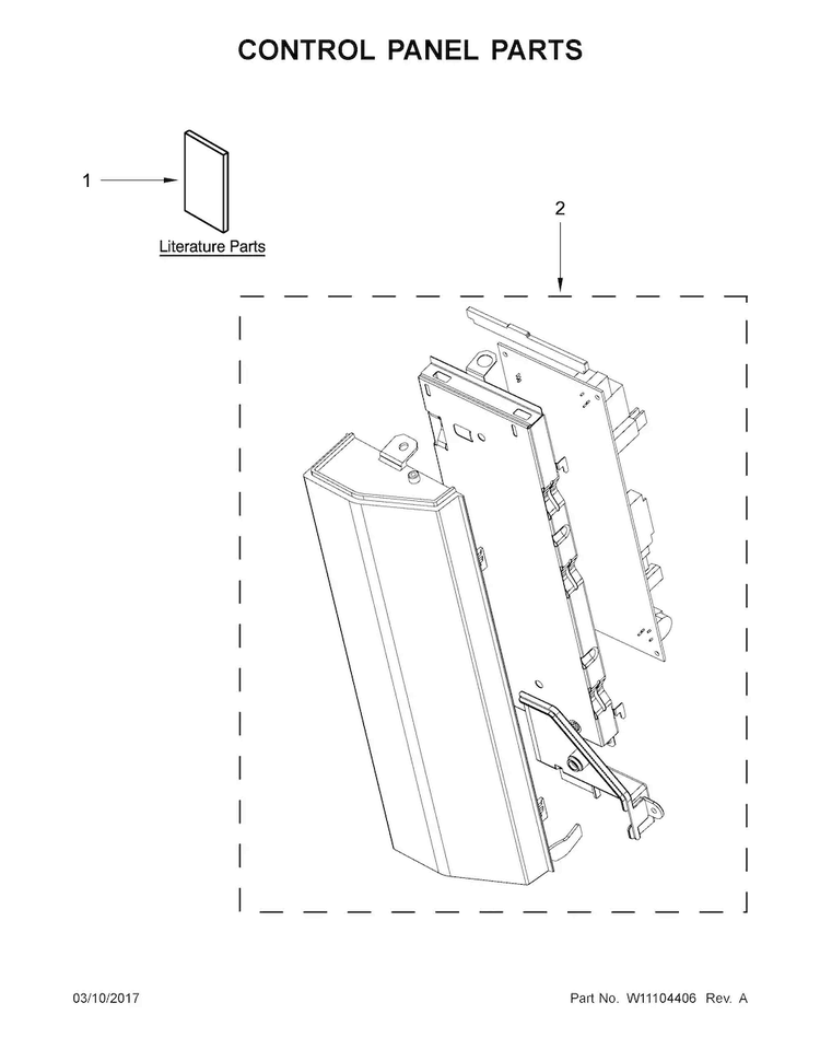 Control Panel Parts Diagram and Parts List for WMH76719CZ1  Whirlpool Microwave