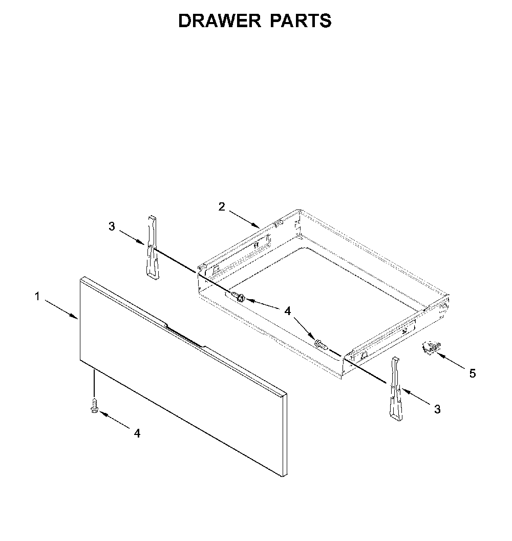 Drawer parts Diagram and Parts List for WFG525S0JV1  Whirlpool Range