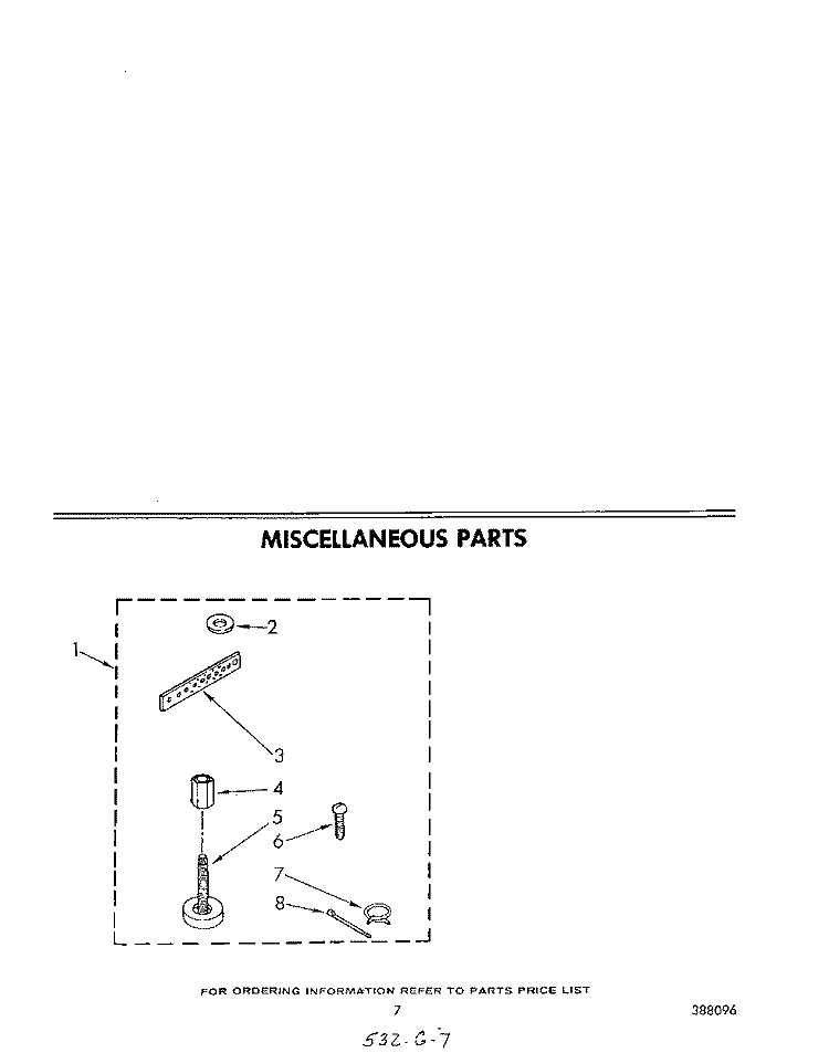 MISCELLANEOUS Diagram and Parts List for LA5300XPW2  Whirlpool Washer