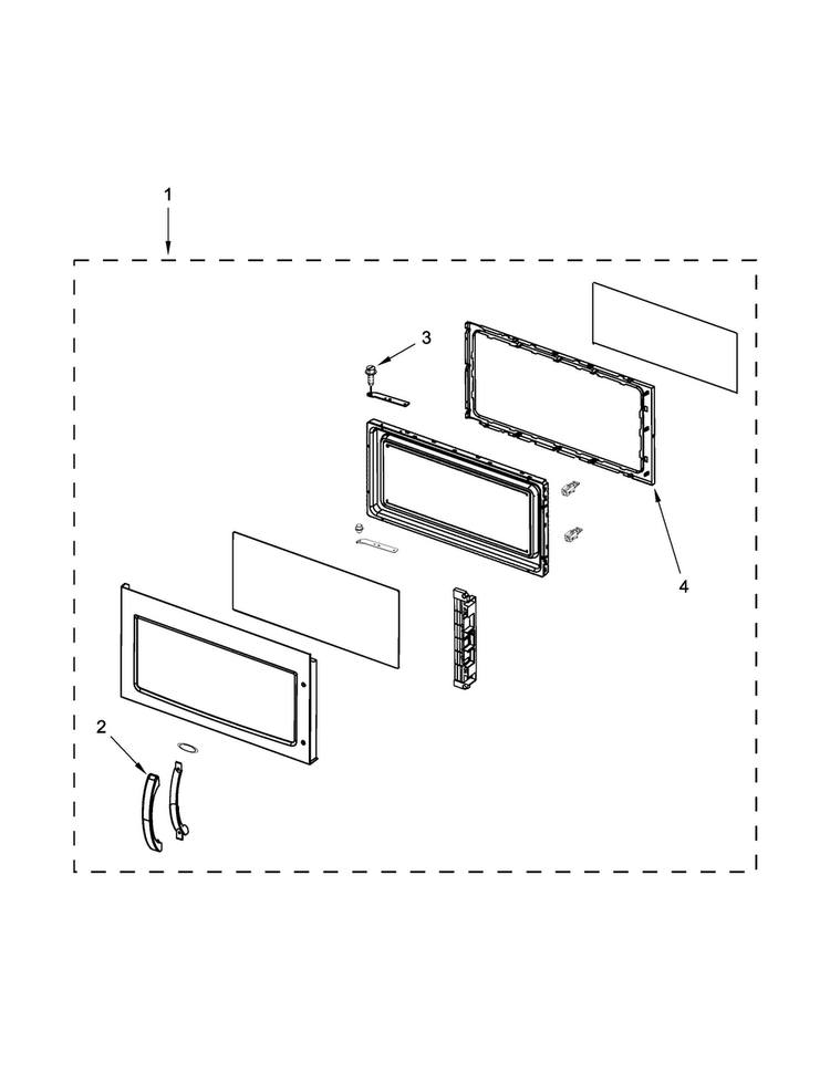 Door Parts Diagram and Parts List for WMH1163XVS6  Whirlpool Microwave