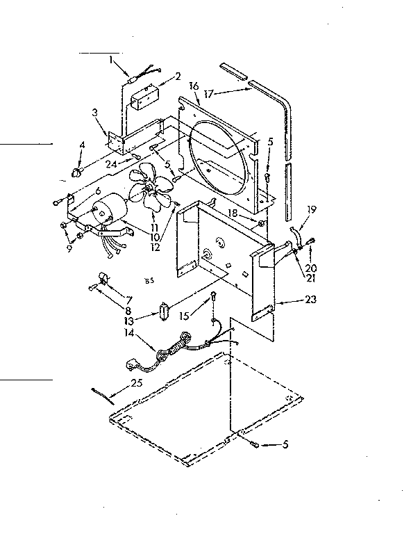 Air Flow And Control Parts Diagram and Parts List for 42853204  Whirlpool Dehumidifier