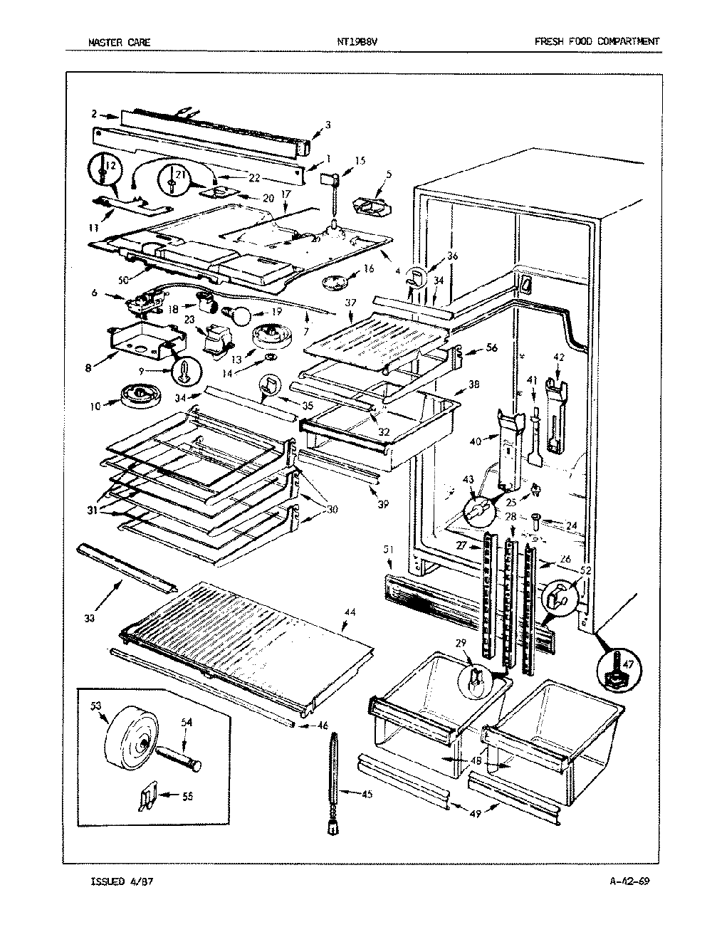 03 - Fresh Food Compartment Diagram and Parts List for NT19B8VA  Whirlpool Refrigerator