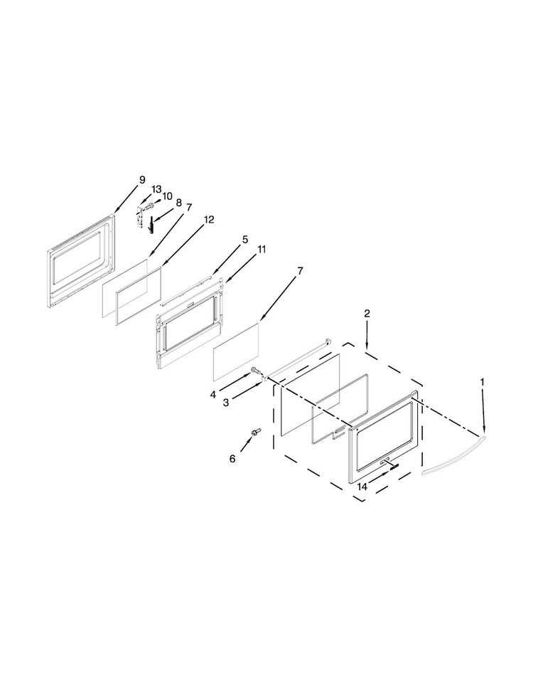 Lower Door Parts Diagram and Parts List for KDRS505XSS04  KitchenAid Range