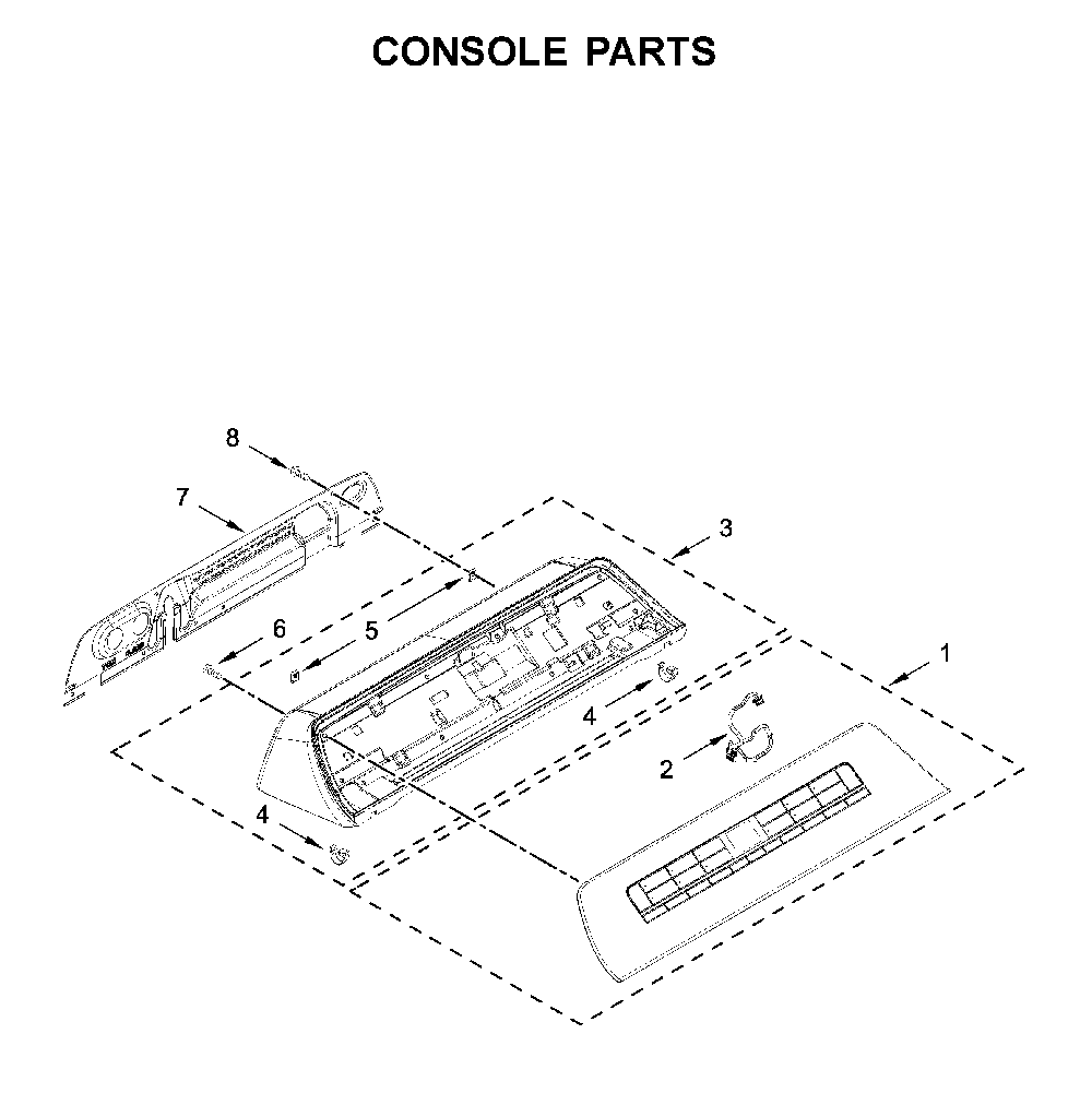 Console parts Diagram and Parts List for WTW7120HC0  Whirlpool Washer