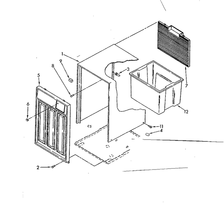 Cabinet Parts Diagram and Parts List for 42853204  Whirlpool Dehumidifier