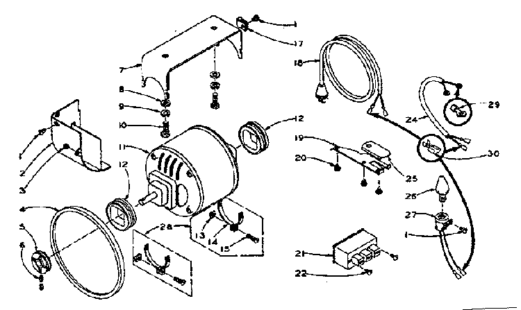 Motor - Mountings - Wiring Diagram and Parts List for 1105806900  Kenmore Iron
