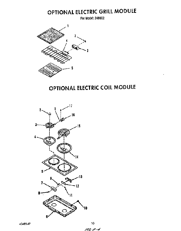 ^electric Grill Diagram and Parts List for 2496*2  Roper Range