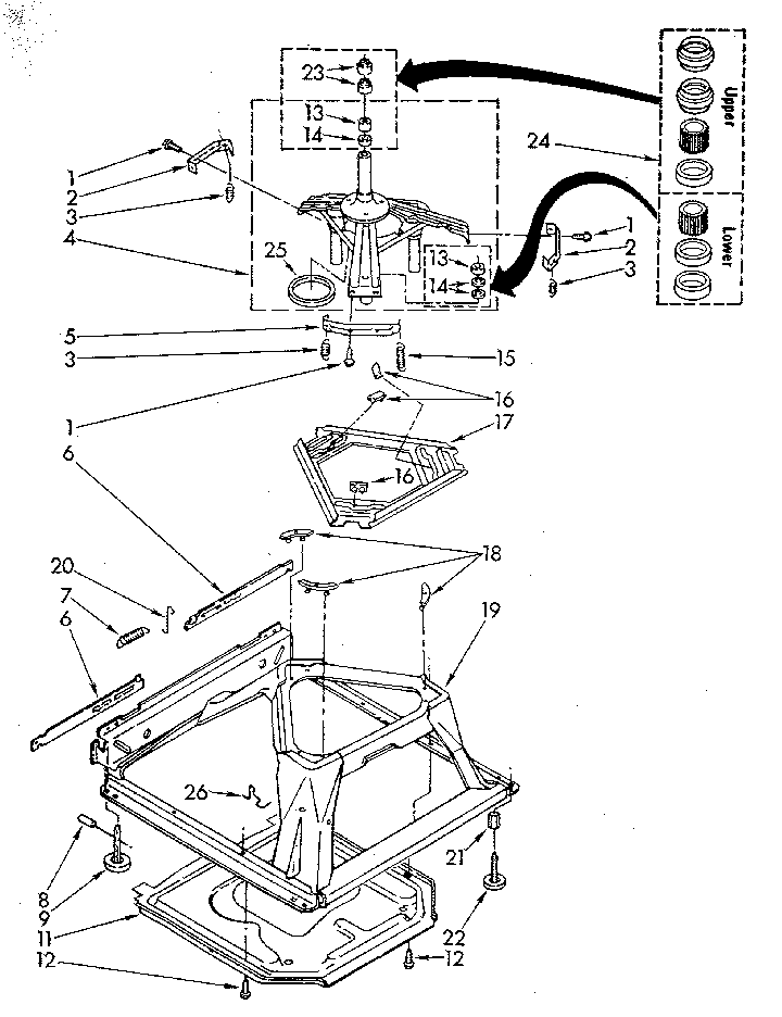 Machine Base Diagram and Parts List for LA5580XSG1  Whirlpool Washer