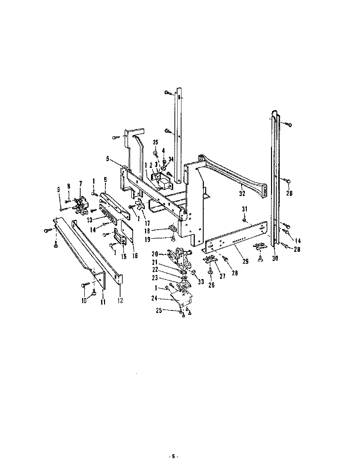 FRAME Diagram and Parts List for 8505L00  Roper Dishwasher