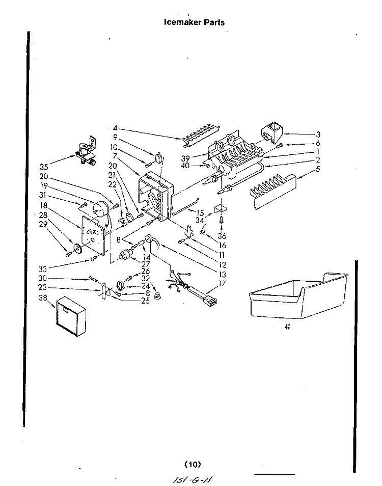 ICEMAKER Diagram and Parts List for 8617W0A  Roper Refrigerator