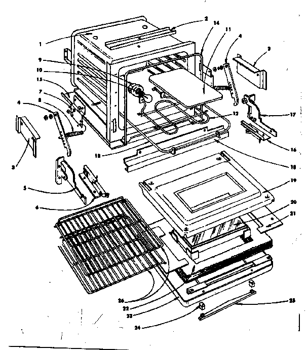 Oven Parts Diagram and Parts List for 1554546701  Kenmore Range