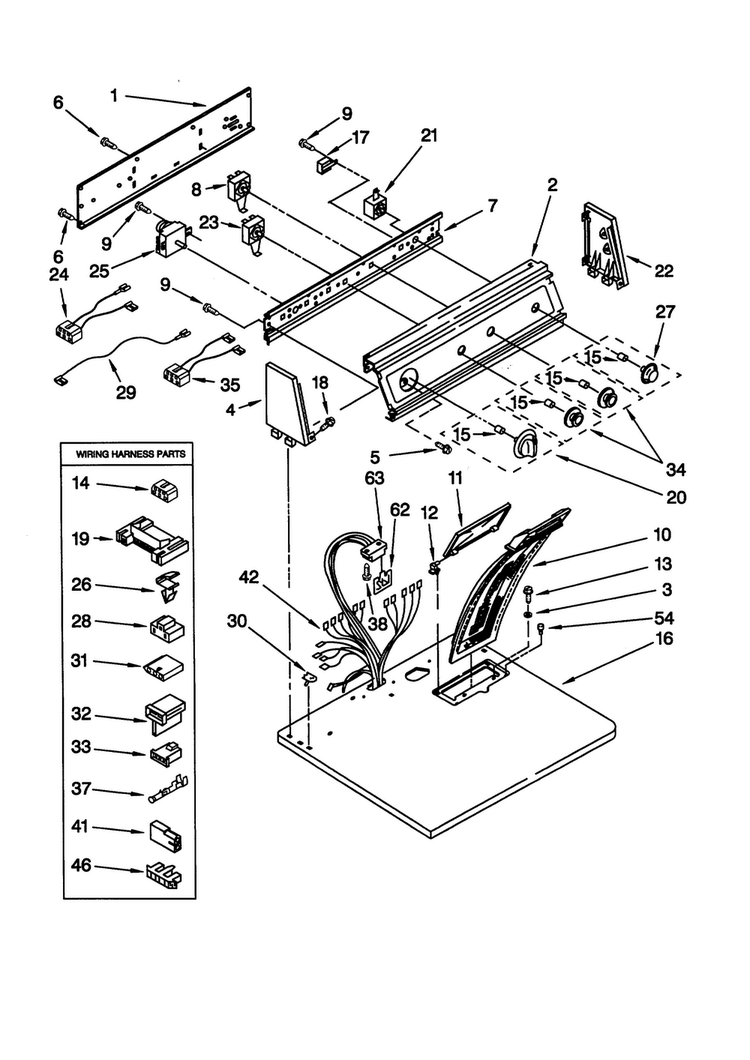 Top And Console Diagram and Parts List for JG4ST700GZ0  KitchenAid Dryer