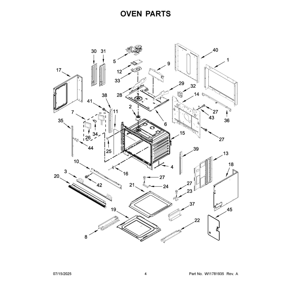 Oven Parts Diagram and Parts List for KOEC730SBE00  KitchenAid Microwave