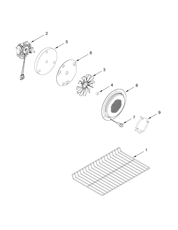 Internal Oven Parts Diagram and Parts List for WGG745S0FH01  Whirlpool Range
