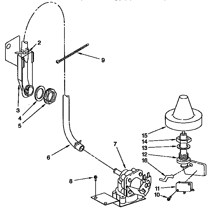 Fill And Overfill Parts Diagram and Parts List for KUDI23BWH0  KitchenAid Dishwasher