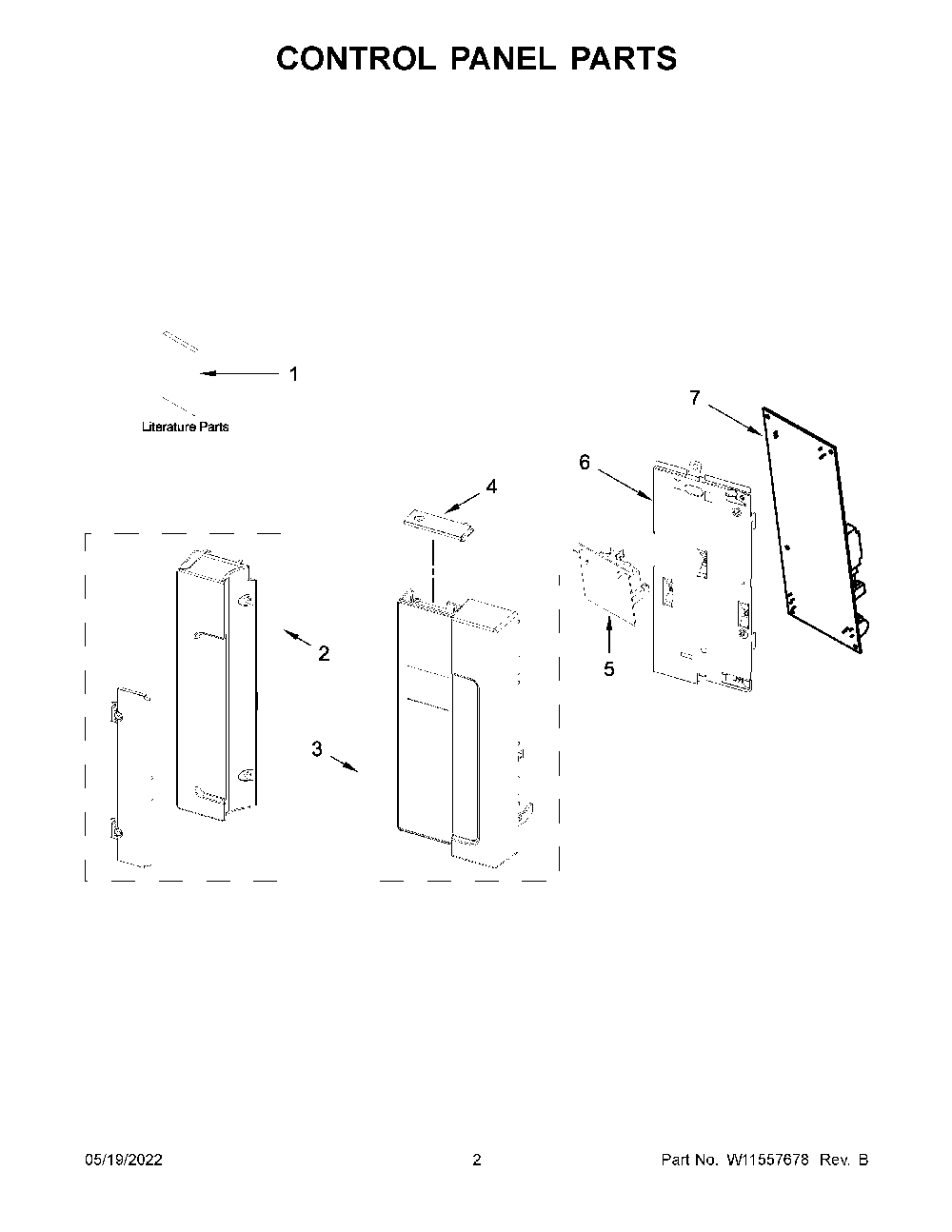 Control Panel Parts Diagram and Parts List for YKMLS311HBL9  KitchenAid Microwave
