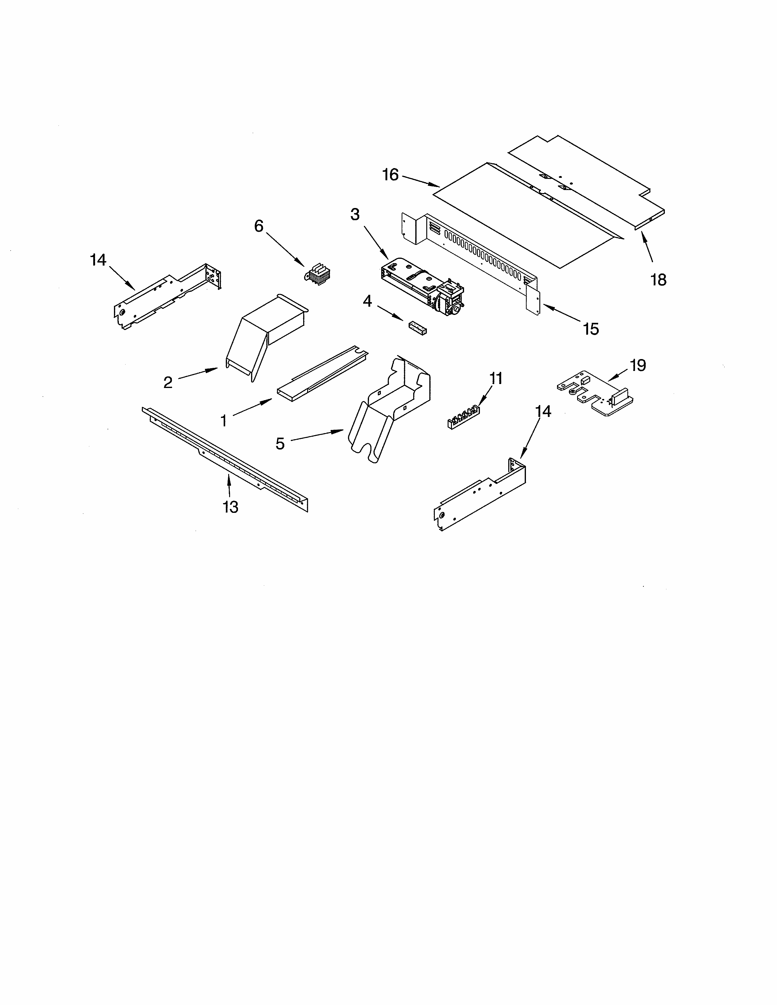 Top Venting Diagram and Parts List for IBS330PRS00  Whirlpool Wall Oven