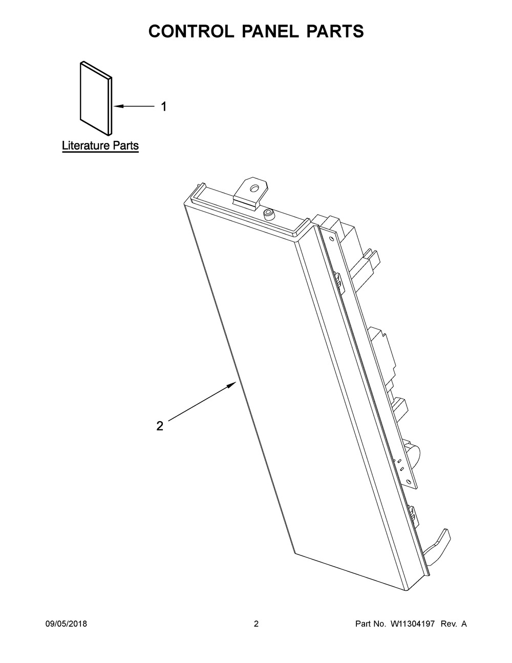 Control Panel Parts Diagram and Parts List for YWMH75021HV1  Whirlpool Microwave