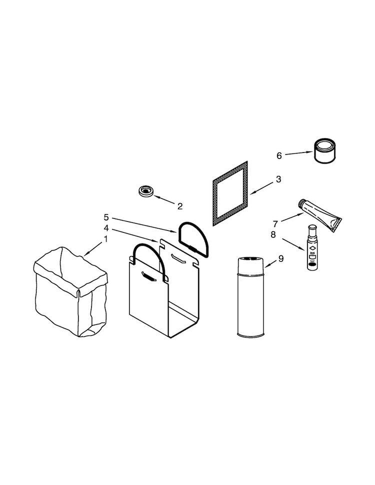Accessory Parts Diagram and Parts List for KUCS03FTBL3  KitchenAid Trash Compactor