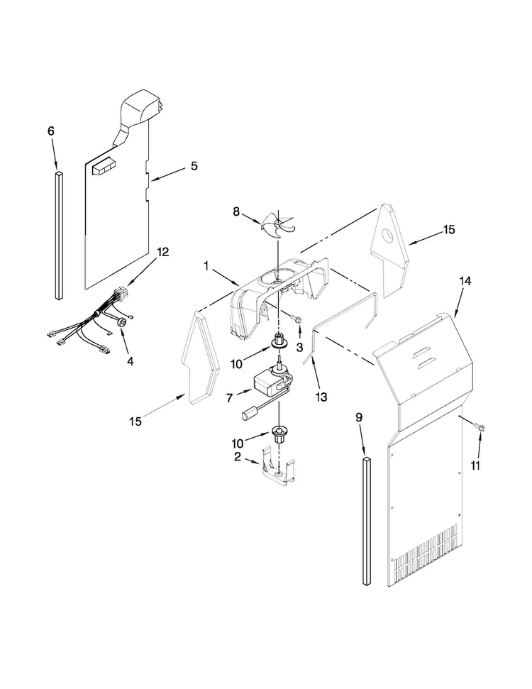 Air Flow Parts Diagram and Parts List for 10650023210  Kenmore Refrigerator