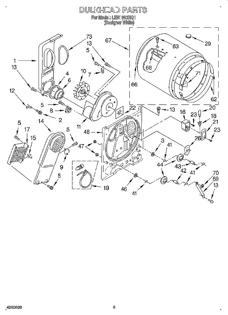 SECTION Diagram and Parts List for LEN1000HQ1  Whirlpool Dryer