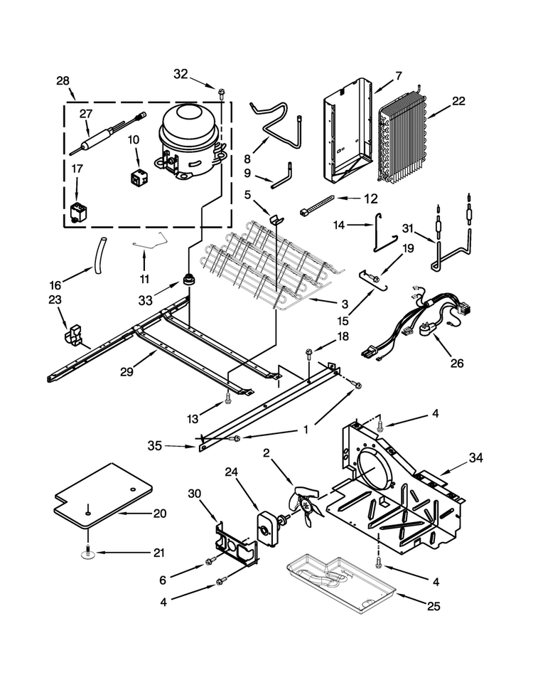 Unit Parts Diagram and Parts List for WRS3L5FNDM00  Whirlpool Refrigerator