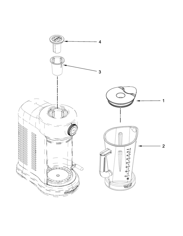 Attachment Parts Diagram and Parts List for KSB5010SZ0  KitchenAid Blender