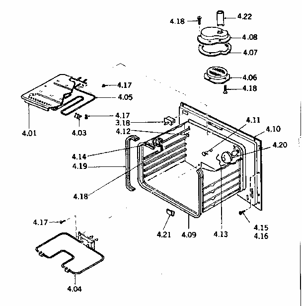 Oven Liner, Heating Elements And Interior Parts Diagram and Parts List for 1189387140  Kenmore Range